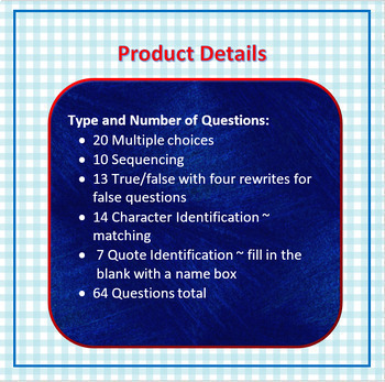 Hope Was Here Reading Comprehension Test Chapters 1 - 5 ~ Differentiated