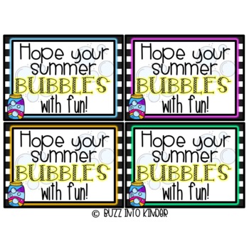 Hope Your Summer BUBBLES with Fun End of Year Gift by Buzz Into Kinder