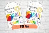 Hope have a ball this summer Gift tag, Printable, End Of Y