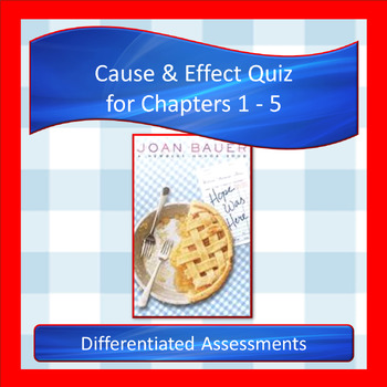 Preview of Hope was Here Cause & Effect Quiz ~ Differentiated Assessment FREE SAMPLE