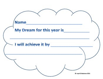 Preview of Hopes, Dreams, and Achieve! A small twist on the Hopes and Dream Cloud