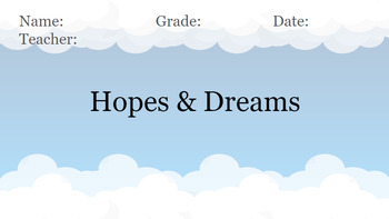 Preview of Hopes and Dreams Student Template