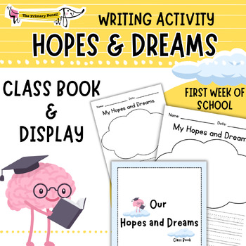 Preview of Hopes and Dreams Writing Activity with Class Book and Bulletin Display K-3