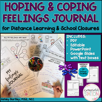 Preview of Coping Skills & Feelings Counseling Journal/Workbook - Digital and Printable