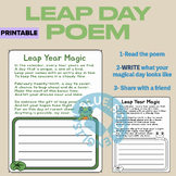 Hopping Frog Poem - Leap Year / Day | Draw / Color / Writi