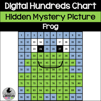 Preview of Digital Frog Hundreds Chart Hidden Mystery Picture for Math and Life Cycles