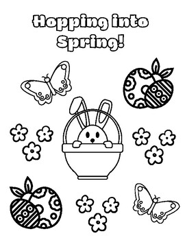 Preview of Hopping Into Spring Coloring Page