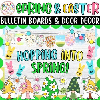 Preview of Hopping Into Spring!: Spring And Easter Bulletin Boards And Door Decor Kits
