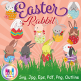 Hoppy Fun! Easter Rabbit Clipart with Cute Eggs & Expressions