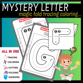 Preview of Hoppy Origami Adventure: Trace, Color, and Reveal letter