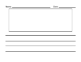 Horizontal Writing Paper Template with Picture Space Journ