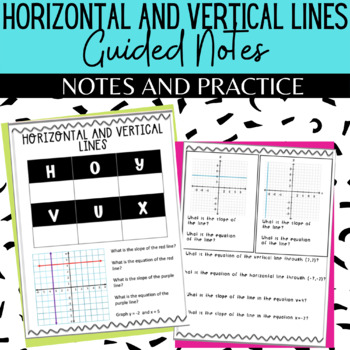 Preview of Horizontal and Vertical Lines Guided Notes (HOYVUX)