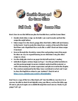Preview of Horrible Harry And The Green Slime Full Lesson Plan + Slime Making Activities