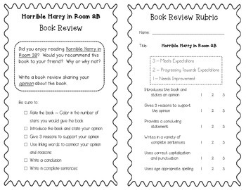 Horrible Harry In Room 2b Novel Study