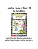 Horrible Harry in Room 2B Questions, Vocabulary, and Activ