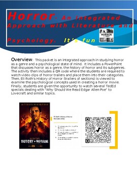 Preview of Horror- An Integrated, QR Approach With Literature and Psychology