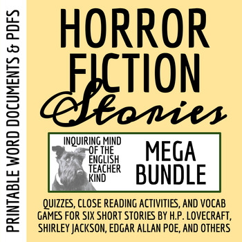 Preview of Horror Fiction Short Story Activities Bundle for High School Readers