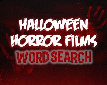 Preview of Horror Films: A Halloween-Themed Word Search