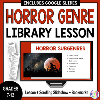Preview of Horror Genre Library Lesson - Gothic Literature - Middle School Library