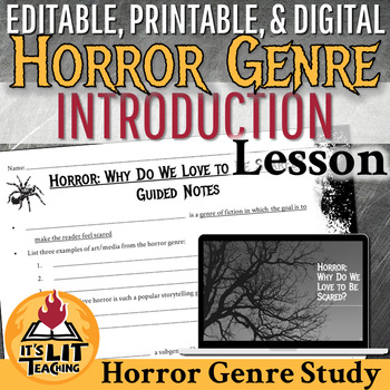 Preview of Horror Genre Study Introduction Lesson: Slideshow & Notes | Printable & Digital
