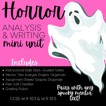 Preview of Horror Story Analysis | Halloween Writing | Mood and Tone Mini Unit