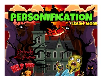 Preview of Horror Unit | Personification Lesson | Figurative Language Analysis | Halloween