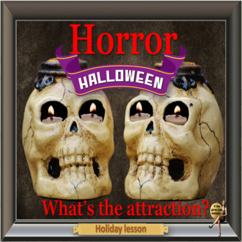 Preview of Horror - an ESL adult and kid conversation PPT Halloween lesson