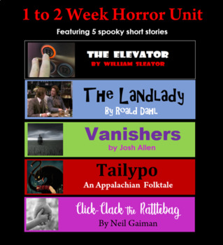 Preview of Horror short story unit-Middle School-October/Halloween-slides/docs