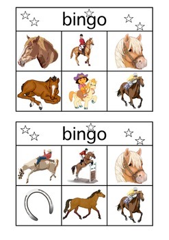 Horse Bingo Cards