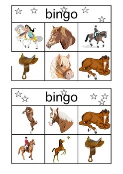 Horse Bingo Cards