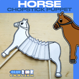 Horse Chopstick Puppet Craft, Mammal, Accordion Puppet (4 pages)