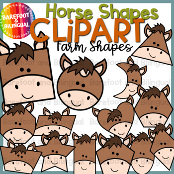 Preview of Horse Clip Art - Horse Shapes - Farm Animals Clipart