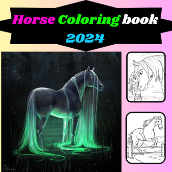 Preview of Horse Coloring book /inglish uk/2024