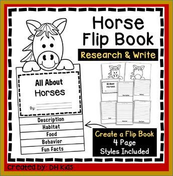 Horse Flip Book Research Activity - Farm Science Report - Farm Writing