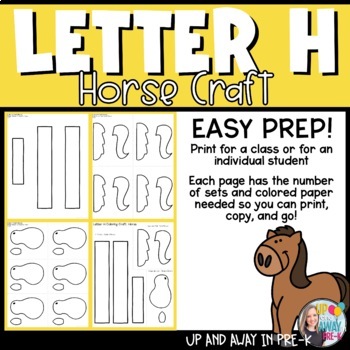 Zoo Letter Craft - H for Horse by Up and Away in Pre-K | TpT