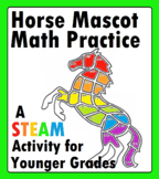 Horse Mustang Math Addition Practice Worksheet Mascot Math