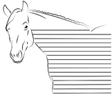 Horse Stationery. Horse Lined Writing Paper. Horse Outline