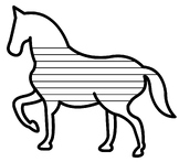 Horse Stationery. Horse outline / horse silhouette paper. 