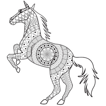 Horse Zentangle Coloring Page by Tankay Classroom | TPT