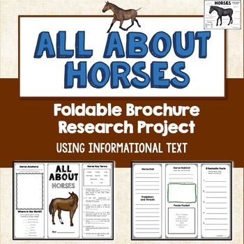 Preview of Horses, Brochure Project, Using Informational Text, Vocab, Diagrams
