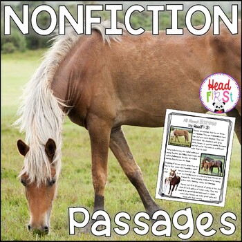 Preview of Horses Passages for Close Reading Comprehension Questions and Writing Activities