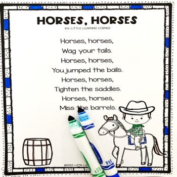 Preview of Horses, Horses - Poem for Kids | Farm Animals