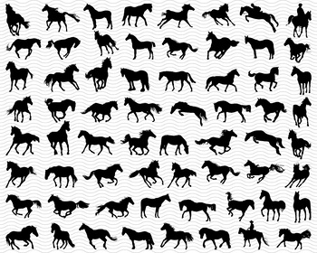 Download Horses Svg Silhouette Digital Clipart Eps Svg Jpg Png Dxf For Cricut