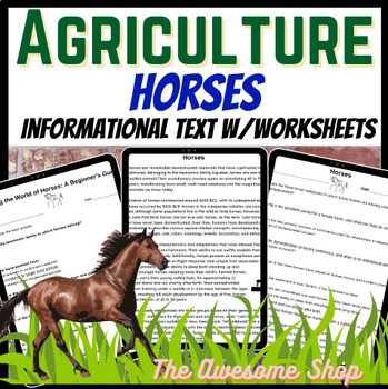 Preview of Horses Two Passages & Packets for Agriculture or Animal Science