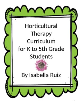 Preview of Horticultural Therapy for Grades K to 5th