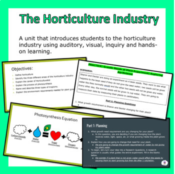 Preview of Horticulture Unit