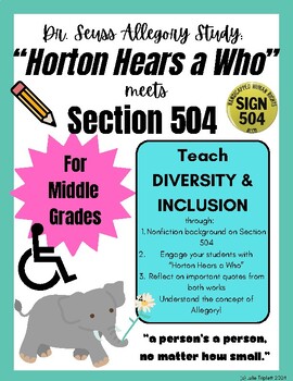 Preview of Horton Hears a Who + History of Section 504 Allegory and Allusion