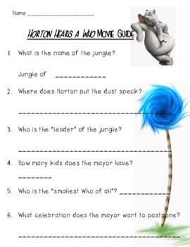 Preview of Dr. Seuss' Horton Hears a Who Movie Guide