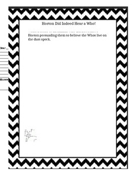 Preview of Horton Hears a Who! Persuasive Letter Writing