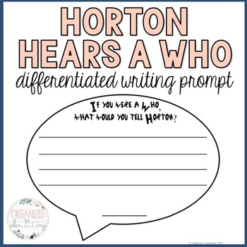 Preview of Horton Hears a Who Writing